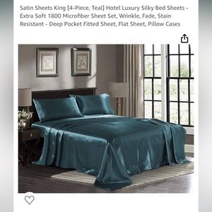 King size satin sheet set